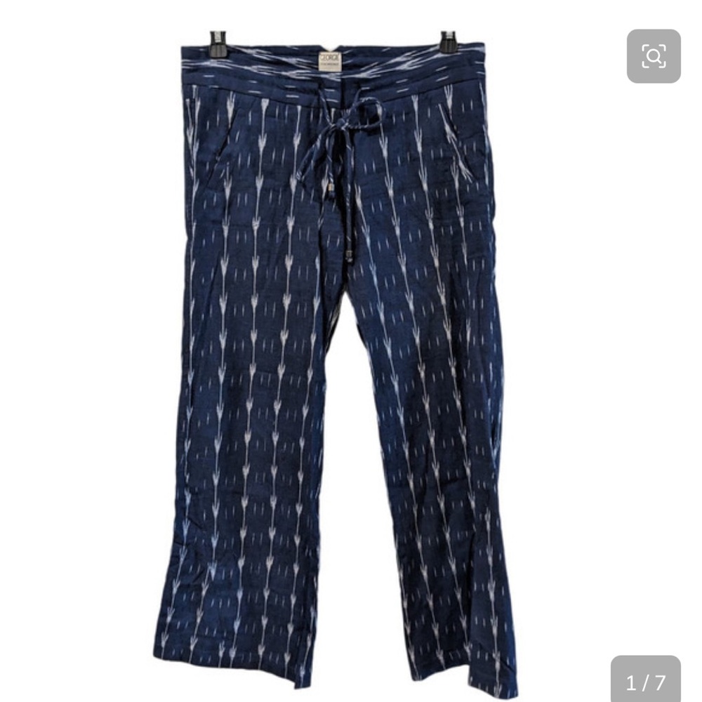 Georgie Navy Ikat Drawstring Pants